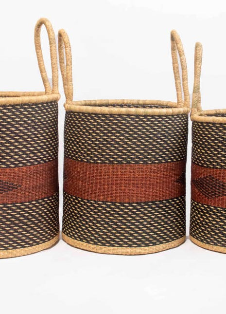 African Woven Laundry Basket with Handles – 4 Sizes Available
