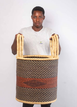 African Woven Laundry Basket with Handles – 4 Sizes Available