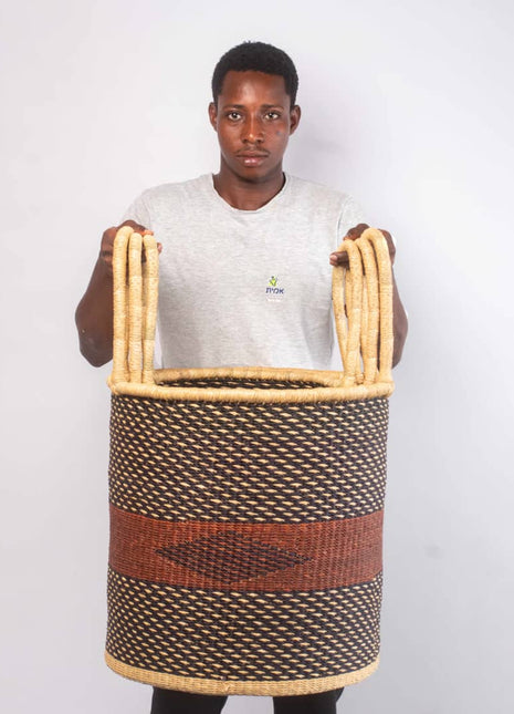 African Woven Laundry Basket with Handles – 4 Sizes Available