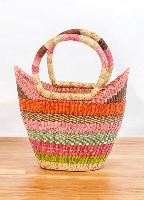 Handwoven Market Basket – Bolga Tote Bag from Ghana