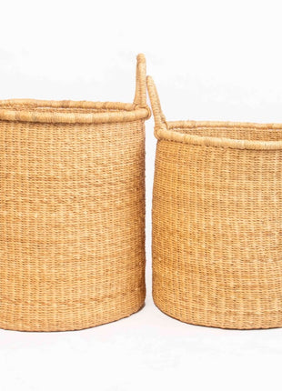Handwoven Wicker Laundry Basket with Handles – Natural Storage Hamper