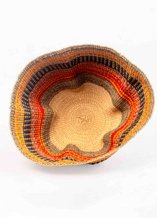 Handwoven Bolga Bowl Basket – Decorative African Storage Basket