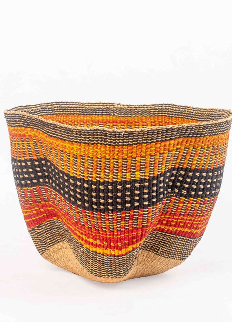 Handwoven Bolga Bowl Basket – Decorative African Storage Basket